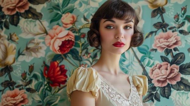 photo of woman wearing vintage dress