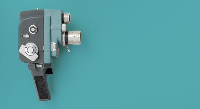 Vintage 8mm camera with 8mm reel. photo