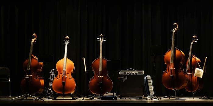 Musical Instruments on Stage Before Performance photo