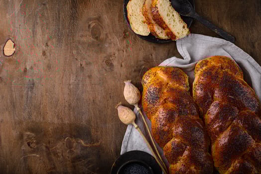 Traditional Jewish sabbath Challah bread photo