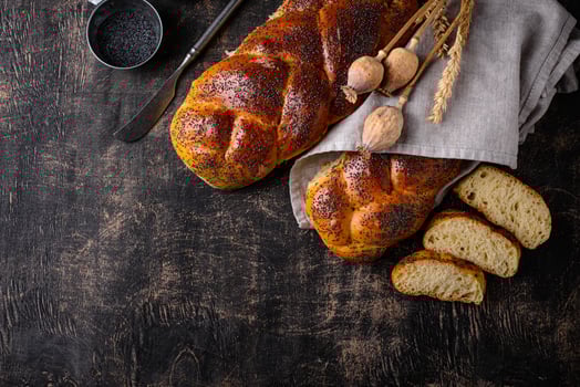 Traditional Jewish sabbath Challah bread photo