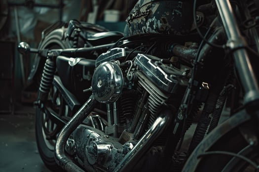 Vintage Motorcycle Engine A WellUsed Cherished Relic photo