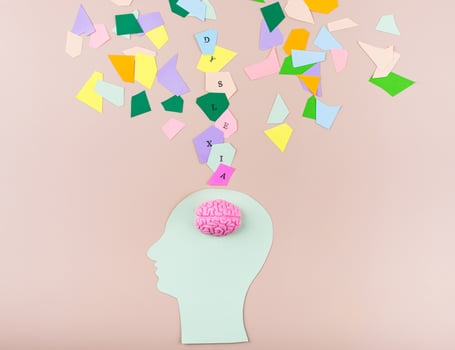 Dyslexia awareness concept with letters photo