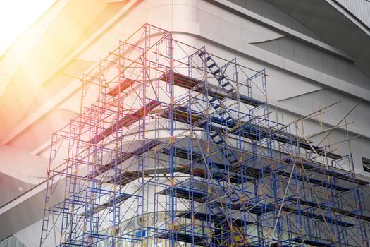 Scaffold for construction site concept. photo