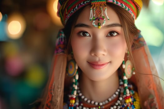 Agile Thai female girl. Generate Ai photo