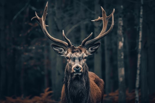 Majestic stag in mystical forest photo