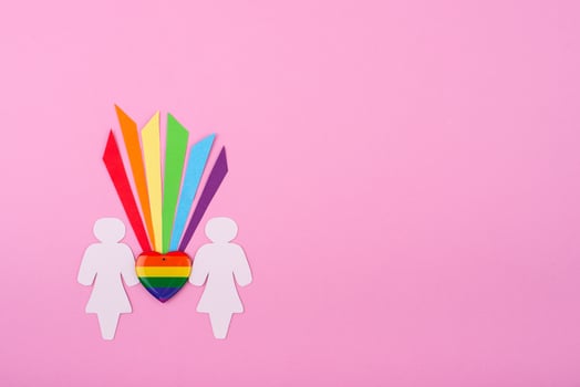 Pride month concept with LGBTQ flag photo