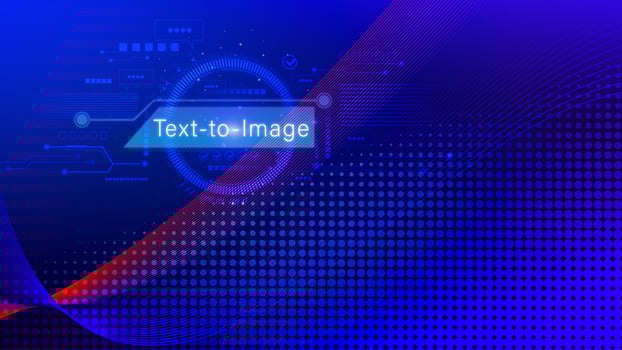 Ai tech Text to image, virtual graphic with AI, Artificial Intelligence, using command prompt for generates something, Futuristic technology transformation. photo