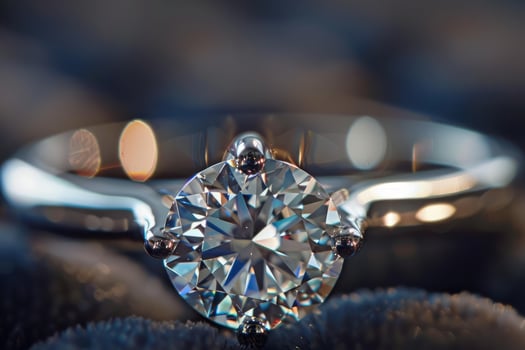 Sparkling solitaire diamond engagement ring photo