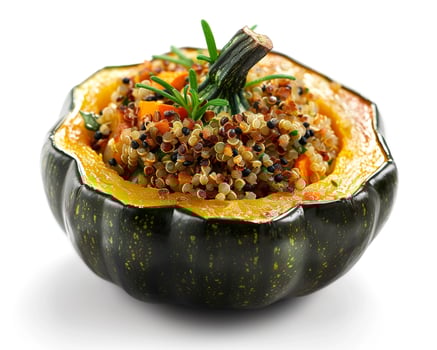 a squash with a filling inside of it photo