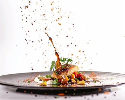 a plate with food on it photo