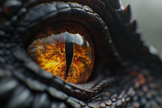 Ominous Black dragon eye. Generate Ai photo