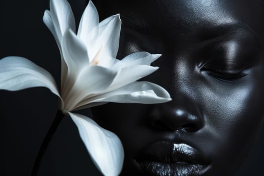 Serene beauty with white lotus photo