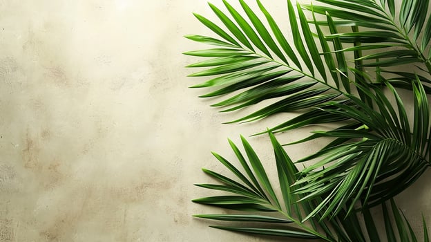 Green leaves palm isolated on white background for montage product display or design photo