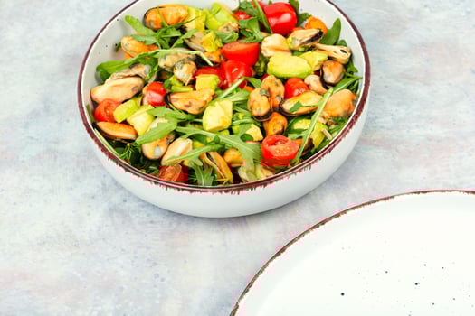 Salad with mussels photo