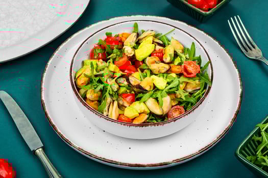 seafood mussels salad photo