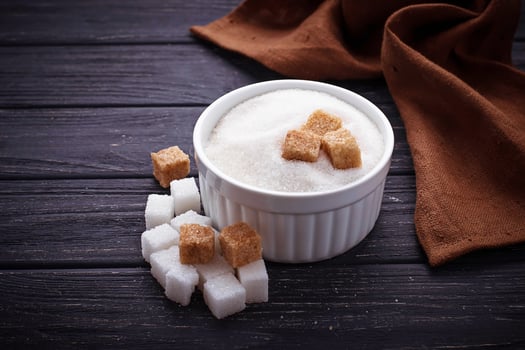 White and brown sugar photo