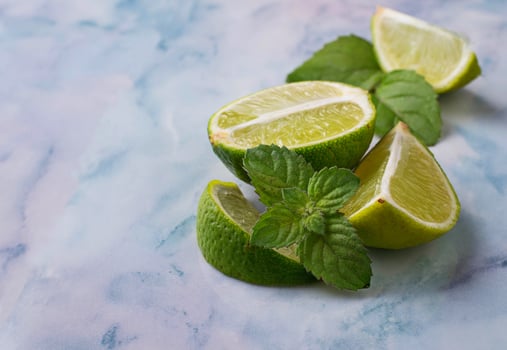 Fresh lime and mint photo