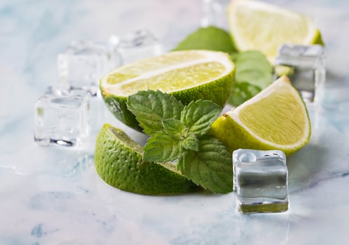 Fresh lime and mint photo