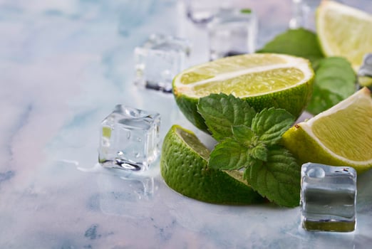 Fresh lime and mint photo