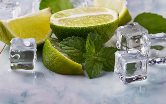 Fresh lime and mint photo