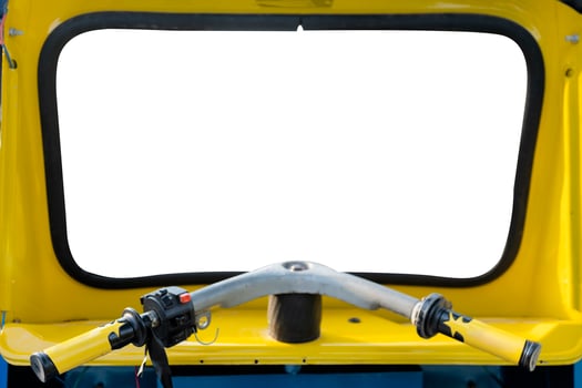 Tuk Tuk is the front scene, isolated white background photo