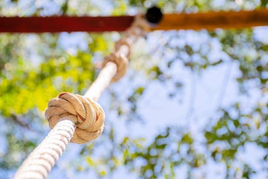 Choose a focus, rope knot that is stranded together photo