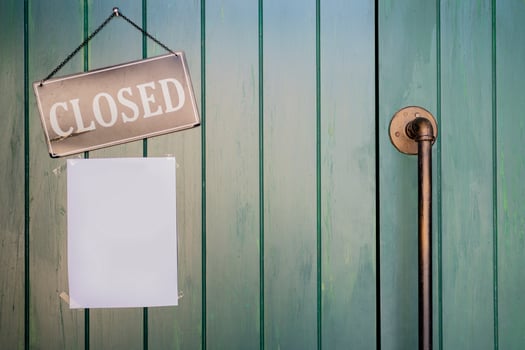 Closed sign in a shop photo