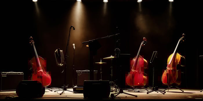Musical Instruments on Stage Before Performance photo