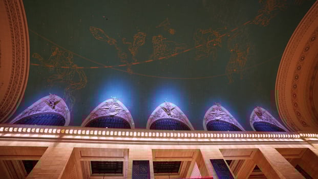 The central railway station interior view located in the New York city photo