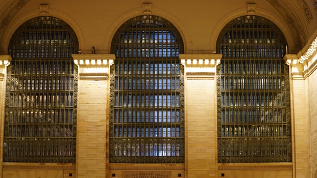 The central railway station interior view located in the New York city photo