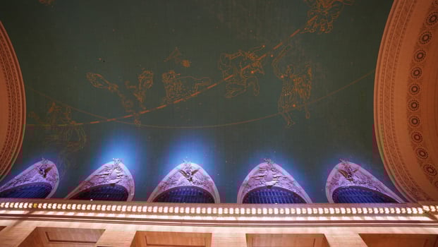 The central railway station interior view located in the New York city photo