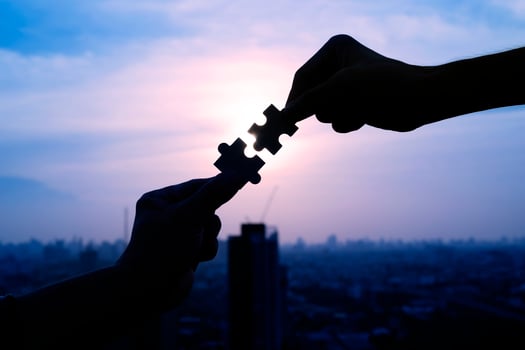 success and strategy concept. The color tone of the image is blue photo