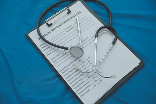 In a hospital setting, the presence of a doctor's physician book and stethoscope carries with it an air of professionalism and dedication to patient care. photo