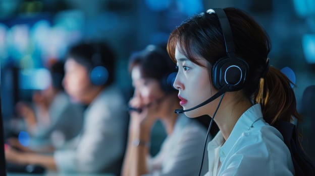 chinese call center agent photo