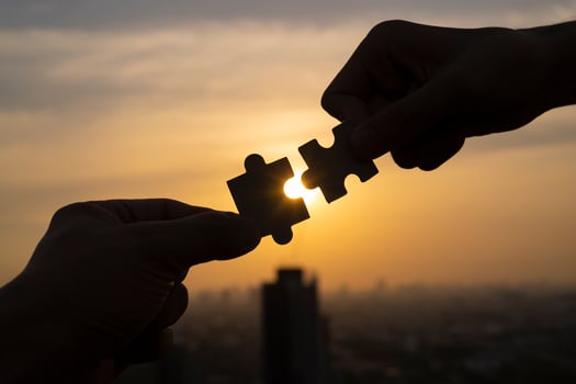 Business solutions, success and strategy concept photo