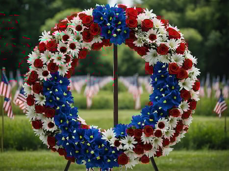Symbolic Memorial Day Wreath Representing Eternal Remembrance. photo