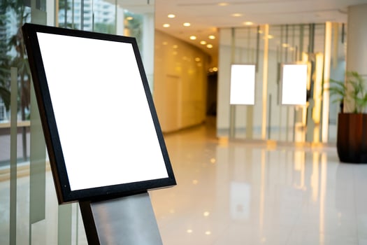 Billboard mock up inside the hotel building near reception area. photo