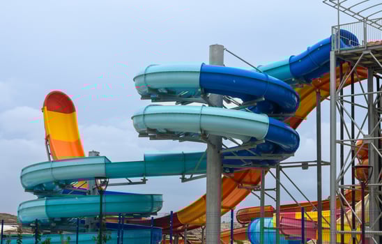 Empty Water park for kids in a luxury hotel near the sea. 2 photo