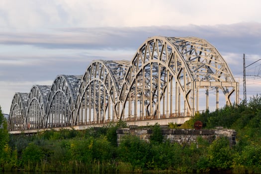 railway bridge over the Daugava river in Rigi in Latvia 4 photo