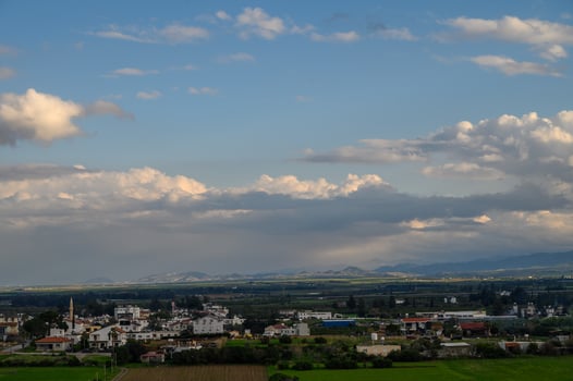 clouds over the village and mountains in winter in Cyprus 6 photo