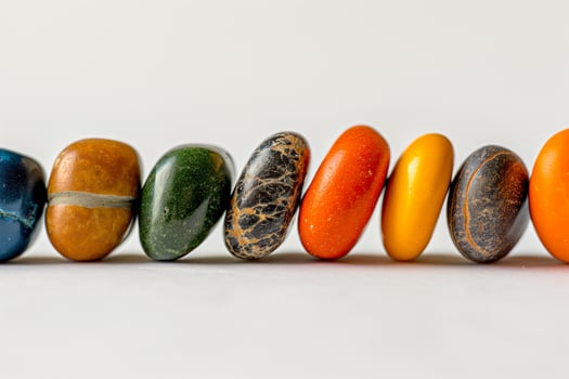 Assorted Colorful Pebbles Closeup photo