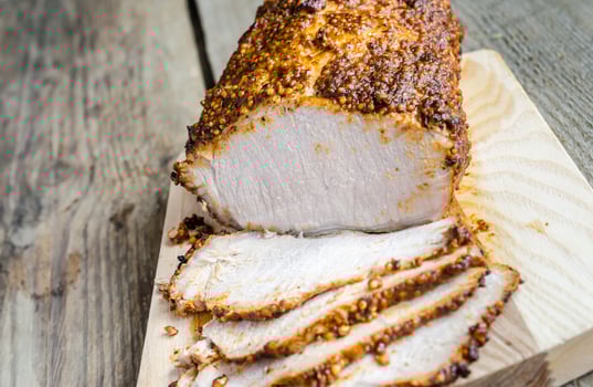 Grilled meat with dijon mustard photo