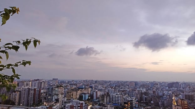 Amazing view of cloudy sunset sky photo