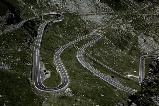 very picturesque transfagarasan mountain road in the Carpathians, Romania photo