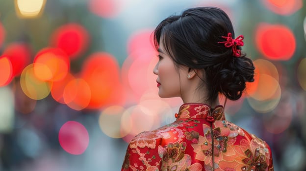 Vietnamese Woman in Traditional Dress photo