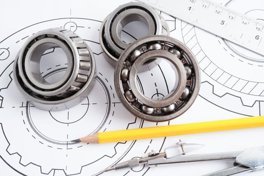 Engineering and precision tools with metal ball bering, mechanical industrial. photo