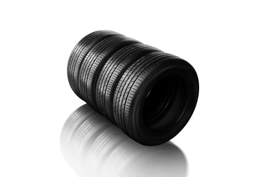 Car tire isolated on white background , Automotive parts concept photo