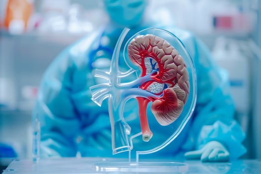 Kidney disease, Chronic kidney disease ckd, Doctor with human model to treat and study in hospital. photo