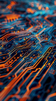 IC circuit board flow design concept. photo